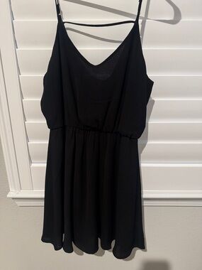 Lush- Black Spaghetti Strap Mini Dress